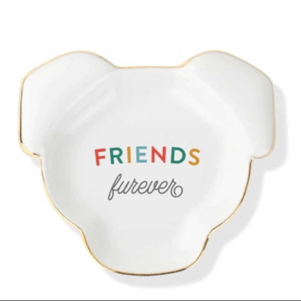 dog shaped decorative tray in gift box-gold edge